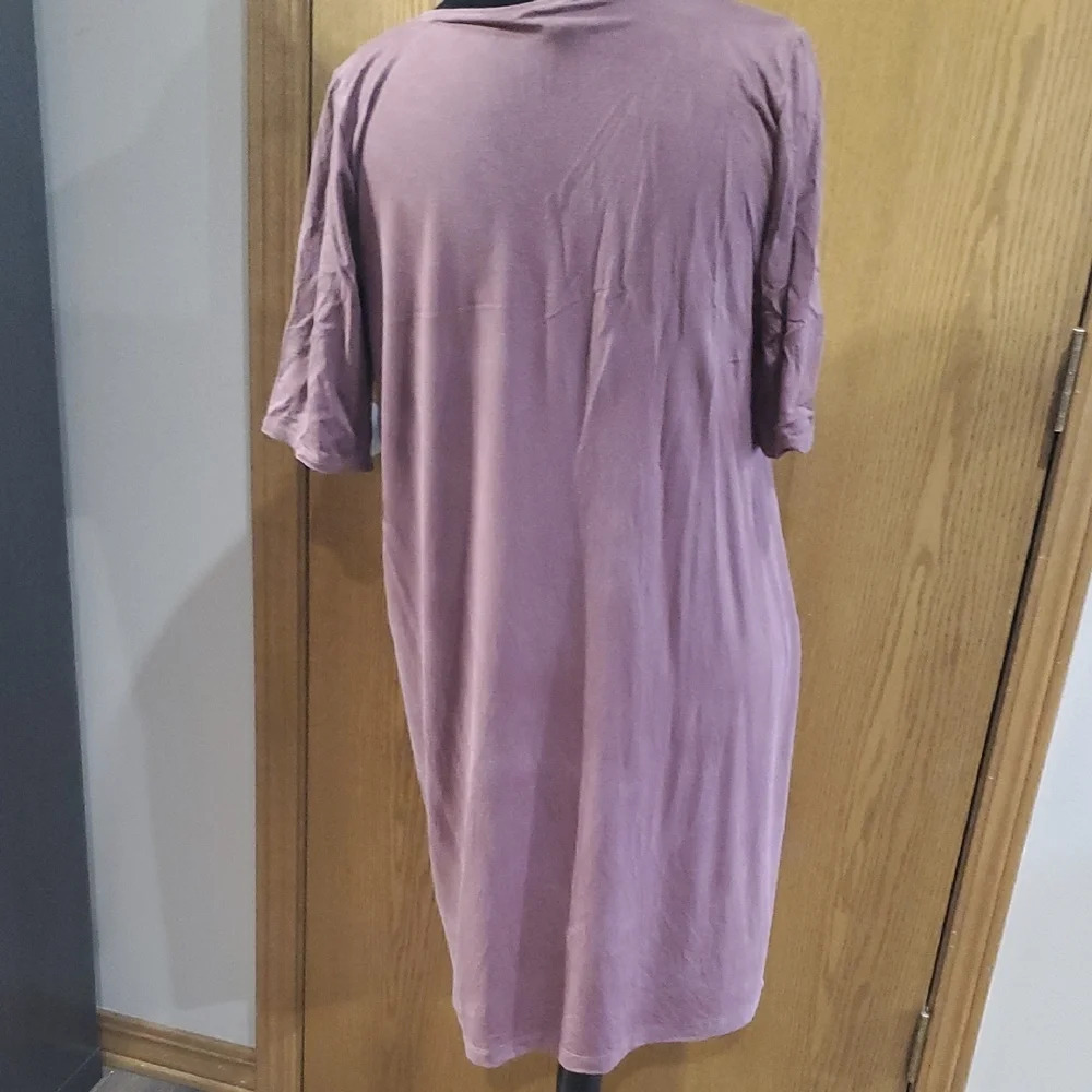 Eileen Fisher Mauve V-Neck Midi Dress - Picture 5 of 6